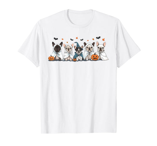 Funny Frenchie Halloween Costume Cute French Bulldog Ghost T-Shirt