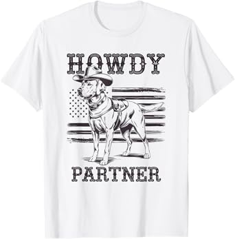 Howdy Partner Western Cowboy Labrador Dog T-Shirt