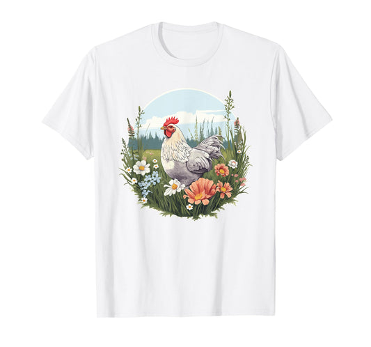 Chicken Cottagecore Aesthetic Flower Outfit for Women T-Shirt