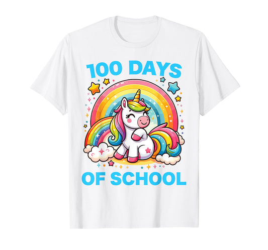 100 Days of School Unicorn Girls Teacher 100th Day of School T-Shirt