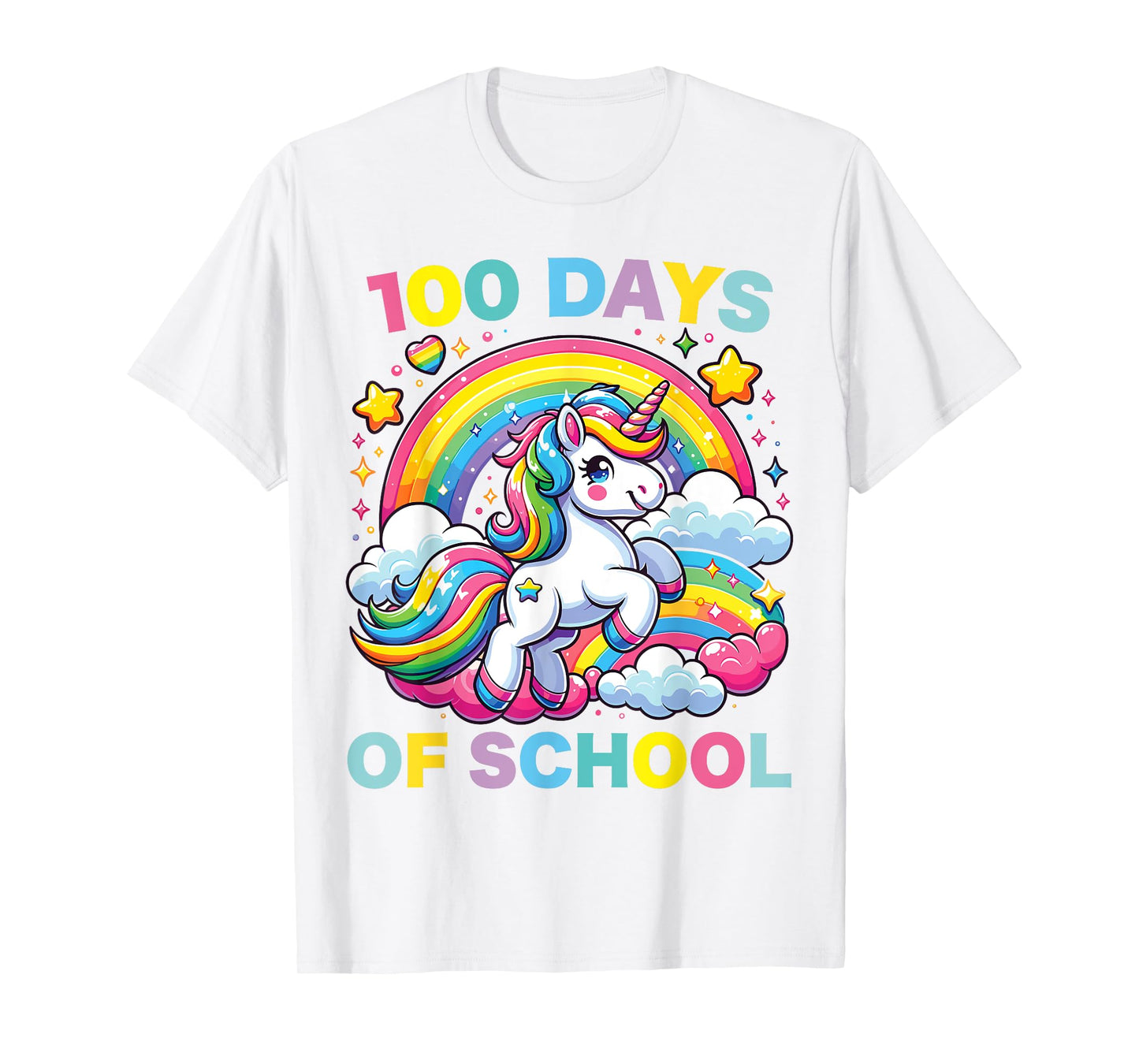 100 Days of School Unicorn Girls Teacher 100th Day of School T-Shirt