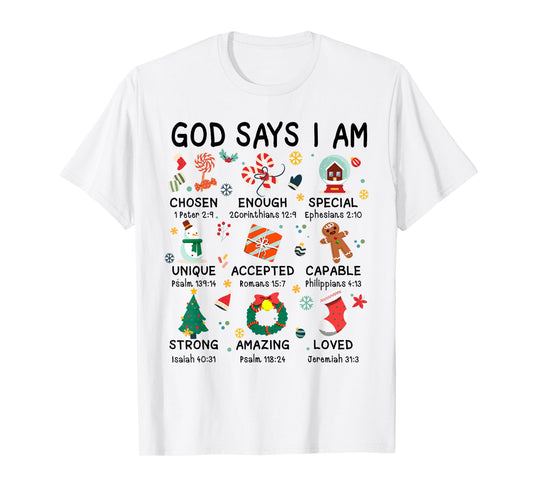 God Says I Am Cute Christmas Xmas Christian Boys Girls T-Shirt