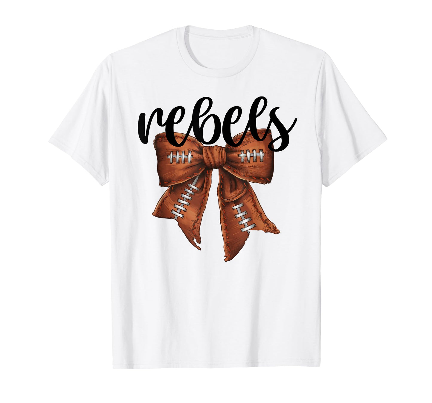 Rebels Football Bow School Spirit Team Mascot Game Night T-Shirt