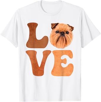 Brussels Griffon Dog LOVE Men Women Kids T-Shirt