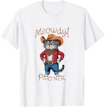 Meowdy Partner Cowboy Cat T-Shirt