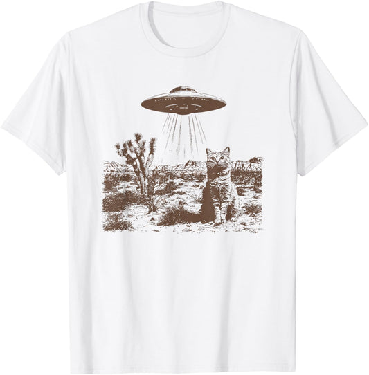 vintage ufo cowboy cat T-Shirt