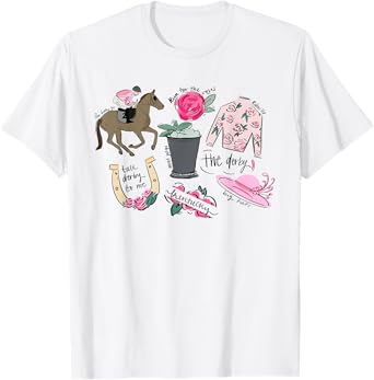 Vibes Go Baby Funny Horse Racing Groovy Race Track T-Shirt