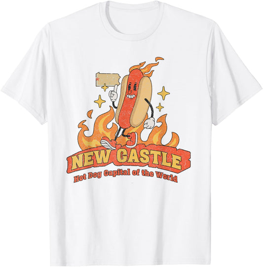 New Castle Pennsylvania Hot Dog Capital Retro Logo T-Shirt