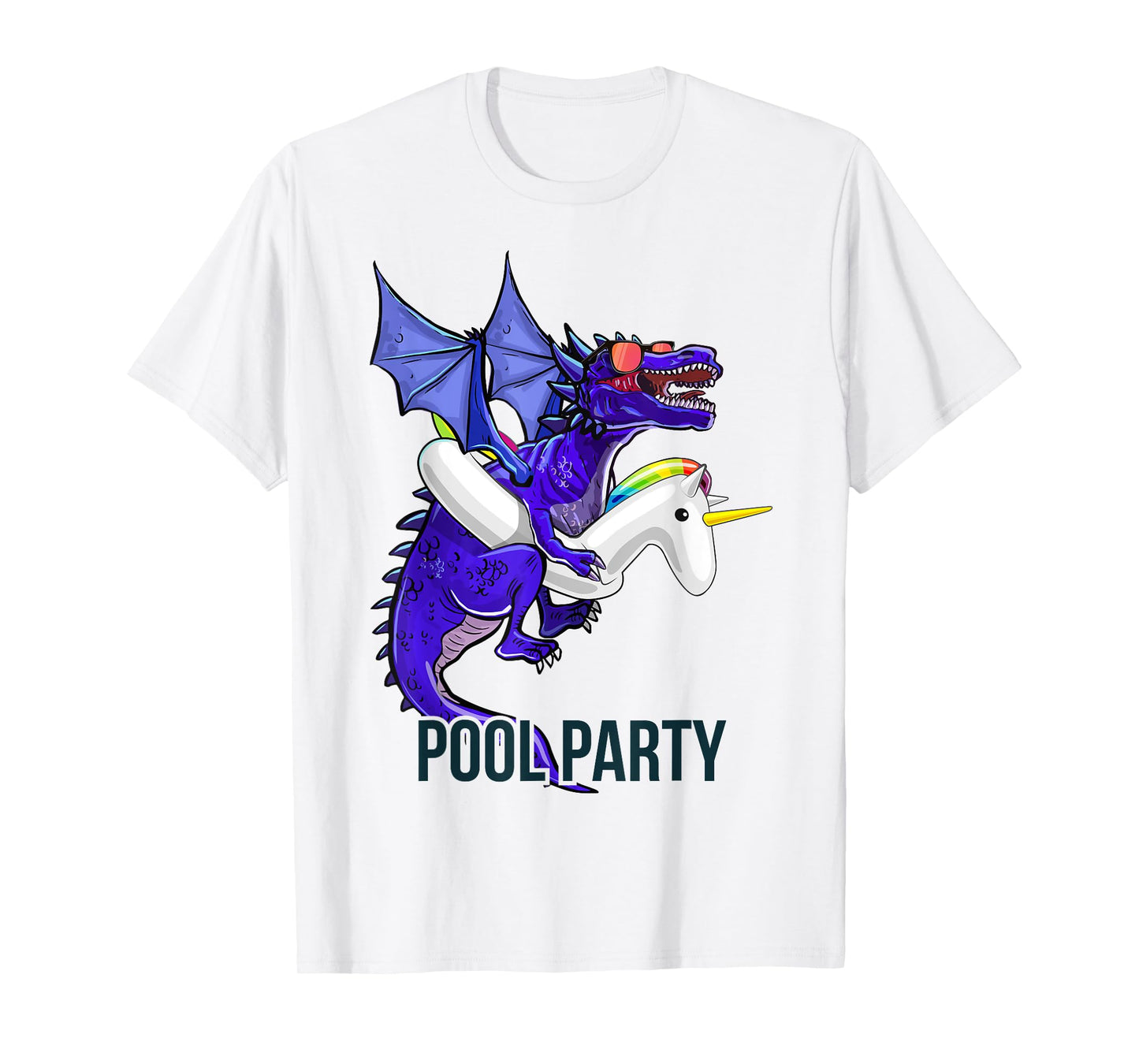 Pool Party Dragon Unicorn Float Shirt Dragon Gifts for Kids T-Shirt