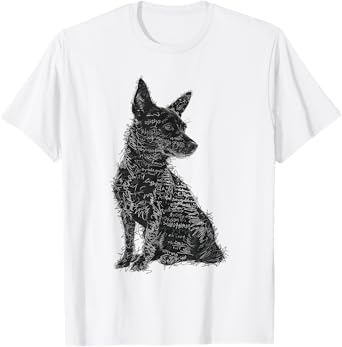 Dog Abstract Motif Drawing Artwork Animal Dog T-Shirt for Men Women Kids