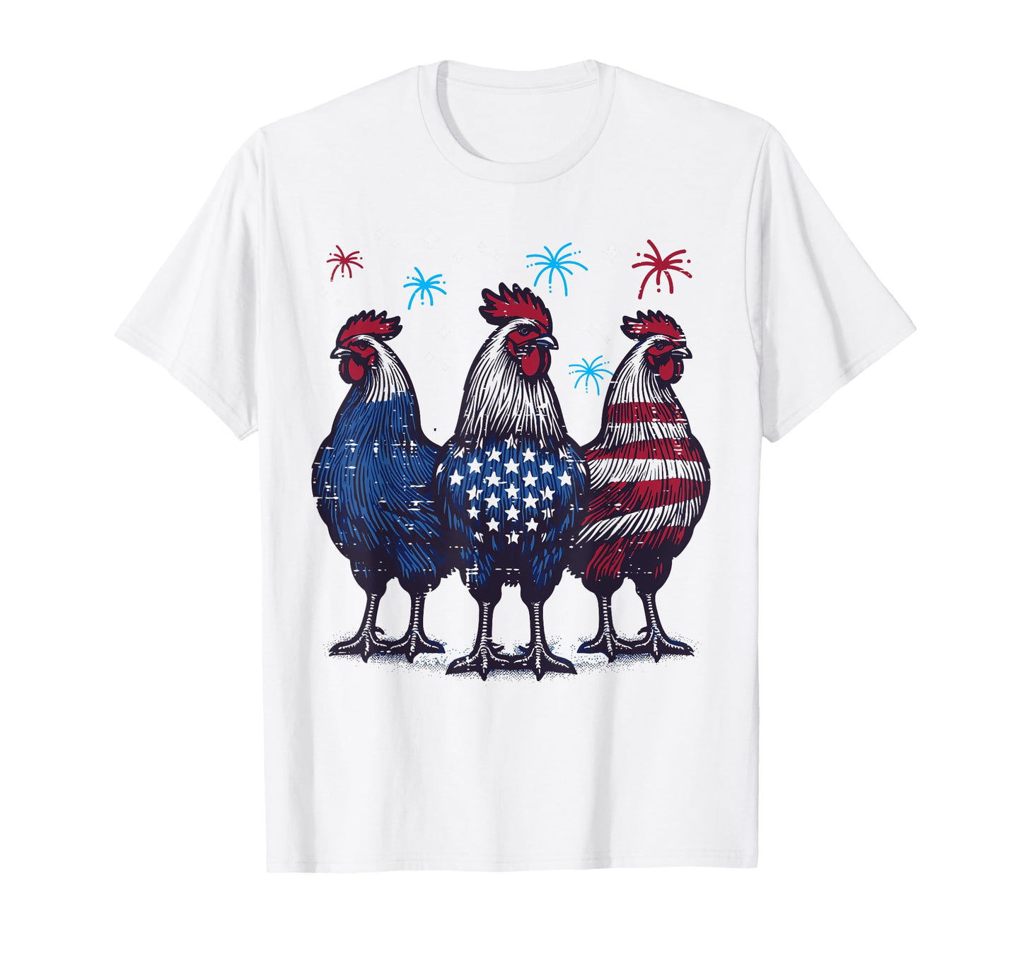 4th Of July Chickens Independence Patriot Men Women Kids T-Shirt