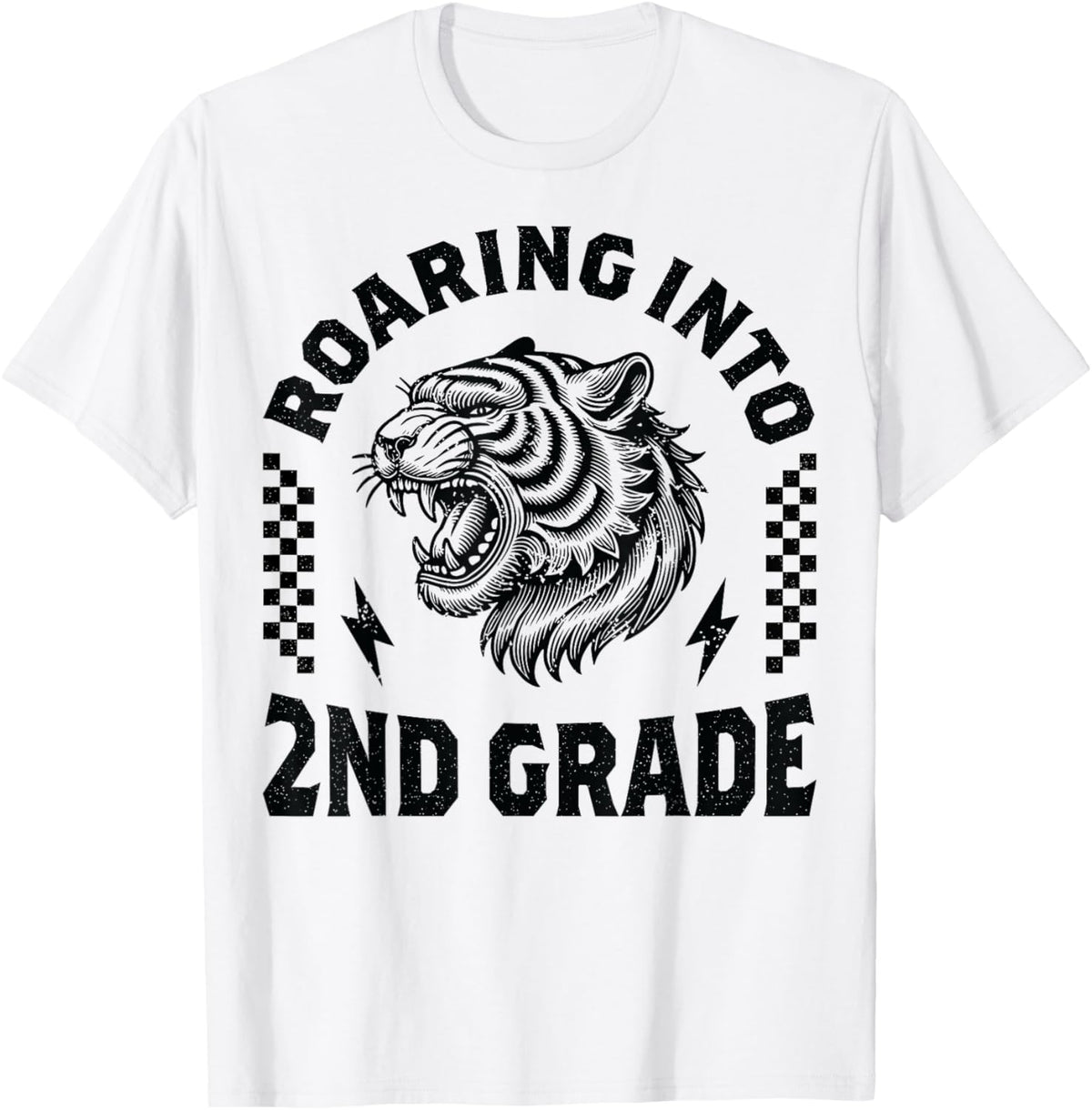 Roaring Into 2nd Grade Roaring Tiger Back to School Boy Kids T-Shirt