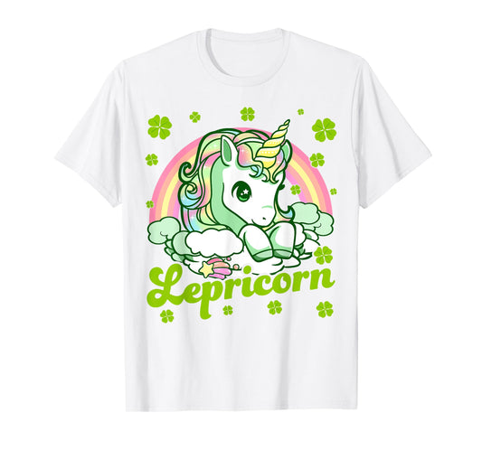 Lepricorn Rainbow St Patricks Day Unicorn Girls Kids Teacher T-Shirt