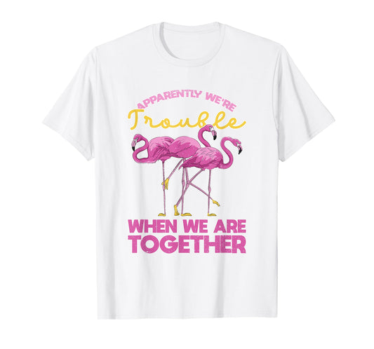 Apparently Were Trouble When We Are Together Funny Flamingo T-Shirt