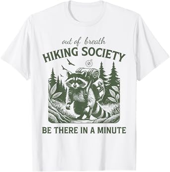 Retro Hiking Funny Raccoon T-Shirt