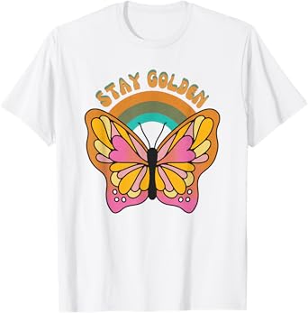 Stay Golden Butterfly Retro Vintage T-Shirt