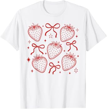Strawberry Coquette Bow Cruise Summer Vacation Hawaii Beach T-Shirt