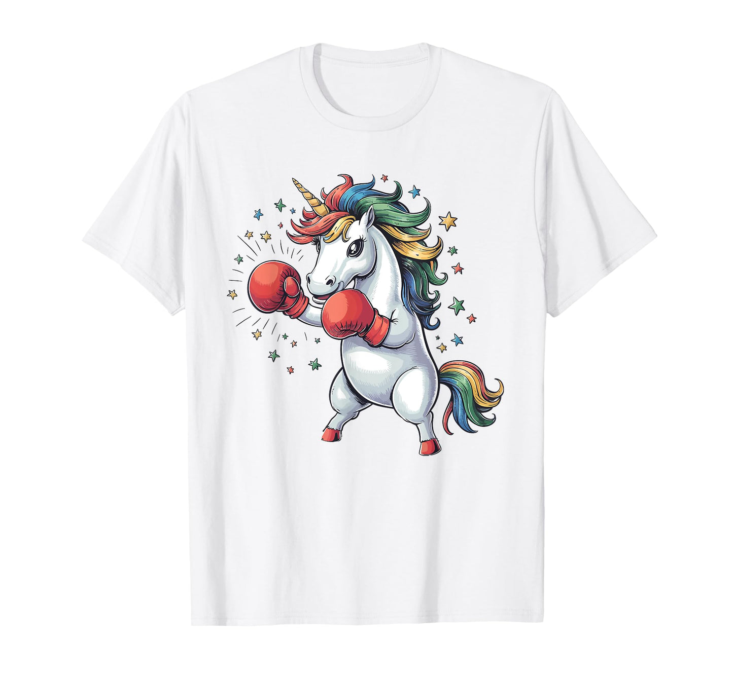 Boxing Unicorn with Gloves Kids Adults Fighting Kickboxing T-Shirt