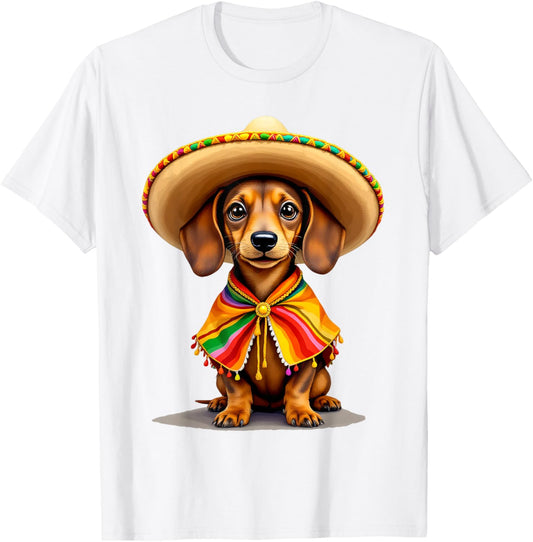 Cinco De Mayo Shirts for Dog Lover Funny Mexican Hat Dog T-Shirt