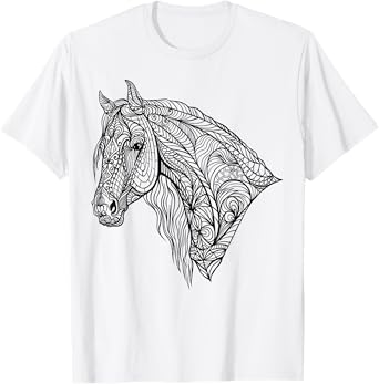 Cute horse to paint and color in for children T-Shirt
