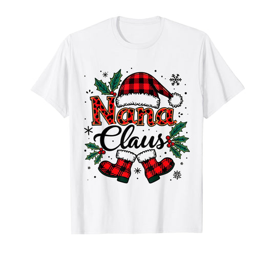 Nana Claus Santa Hat Christmas lights family Xmas Men Women T-Shirt