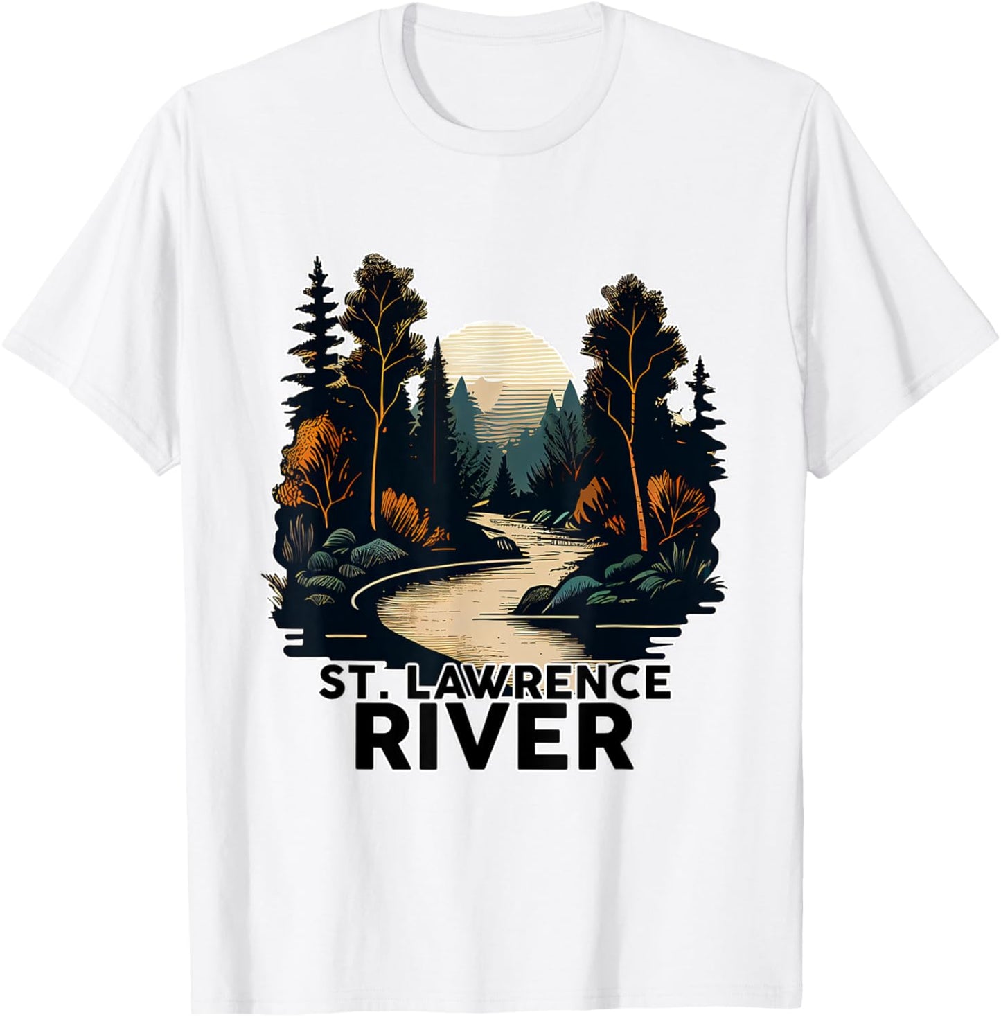 St. Lawrence River T-Shirt Retro River St. Lawrence T-Shirt