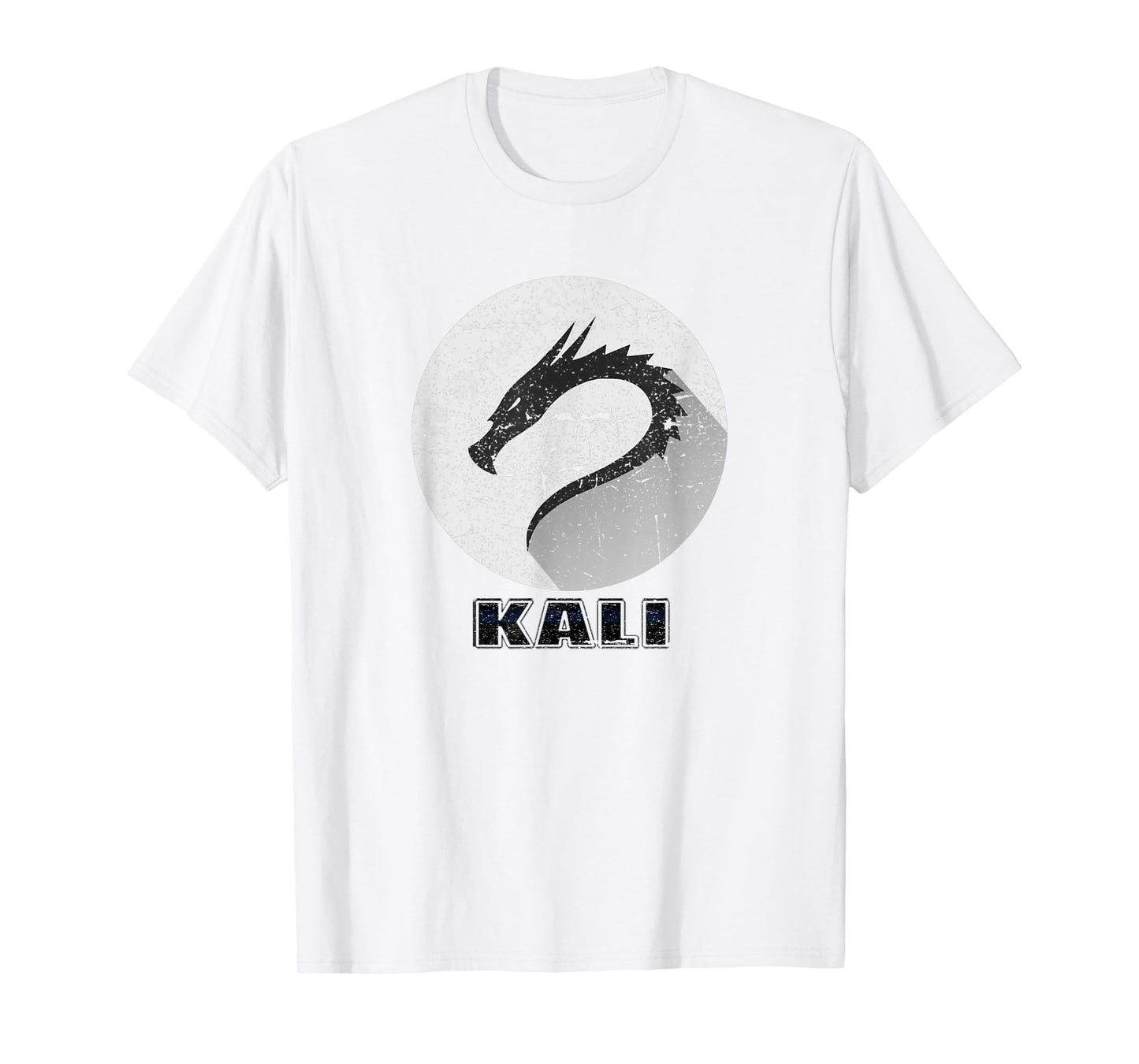 Kali Linux Tee Scratched tagline Dragon logo Open Source Os T-Shirt