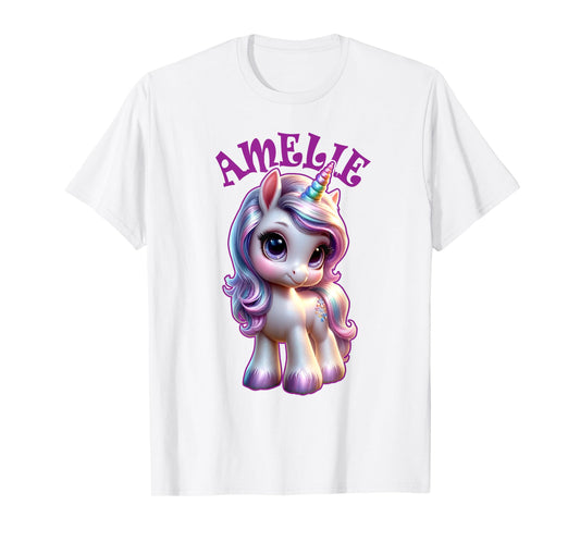 Amelie Cute Unicorn Design for Girls Name Amelie T-Shirt