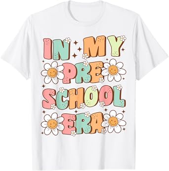 In My Preschool Era Retro Cute Groovy Pre K Back to School T-Shirt