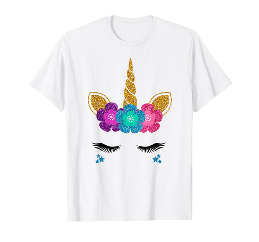 Unicorn Face Halloween Costume Idea And Birthday Outfit T-Shirt