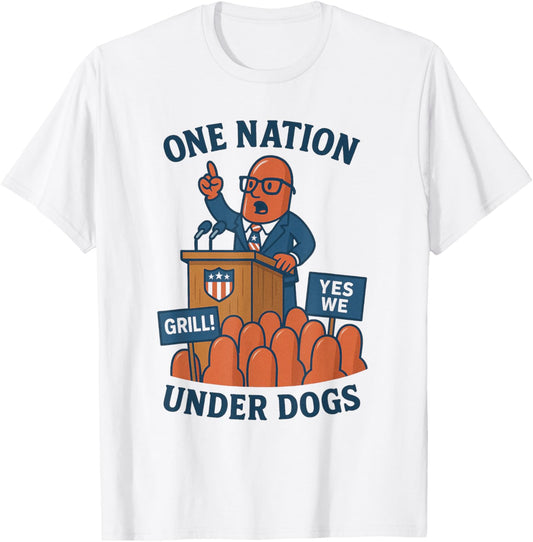 One Nation Under Dogs - Funny 4th Of July Hot Dog T-Shirt