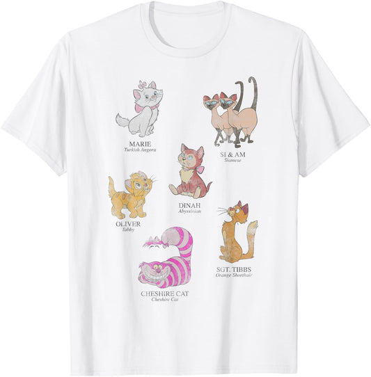 Disney Mickey And Friends Cat Names And Breeds Textbook T-Shirt