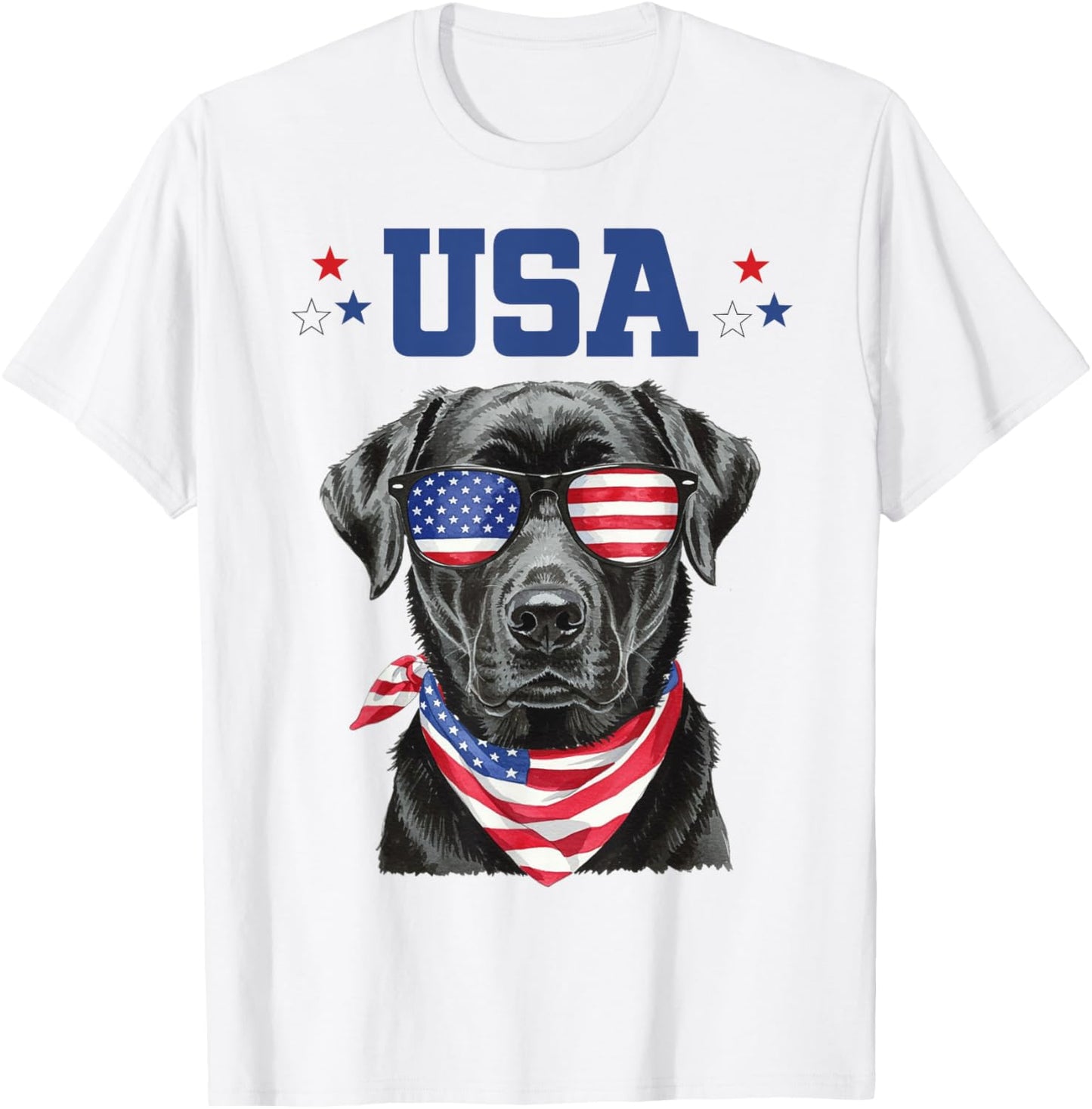 Patriotic Black Labrador Retriever American 4th of July T-Shirt