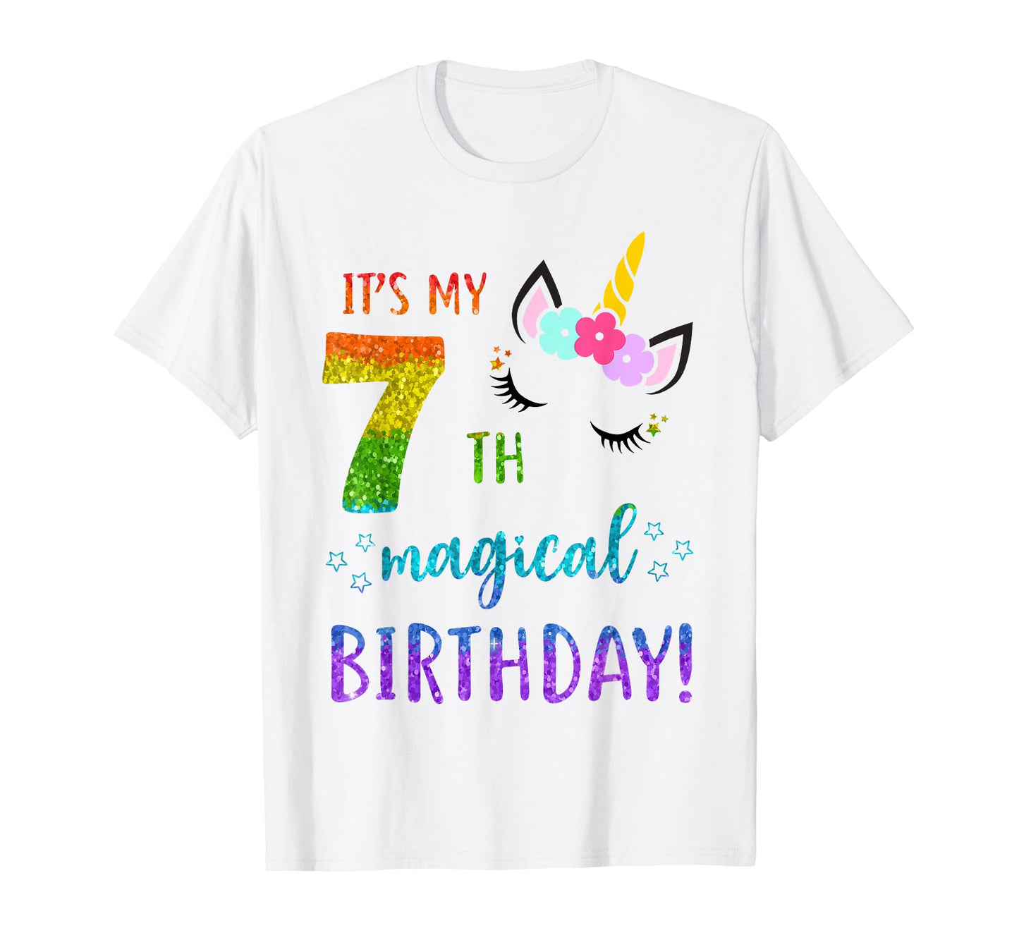 It's My Magical 7th Birthday Shirt 7 Years Old Bday Girl T-Shirt