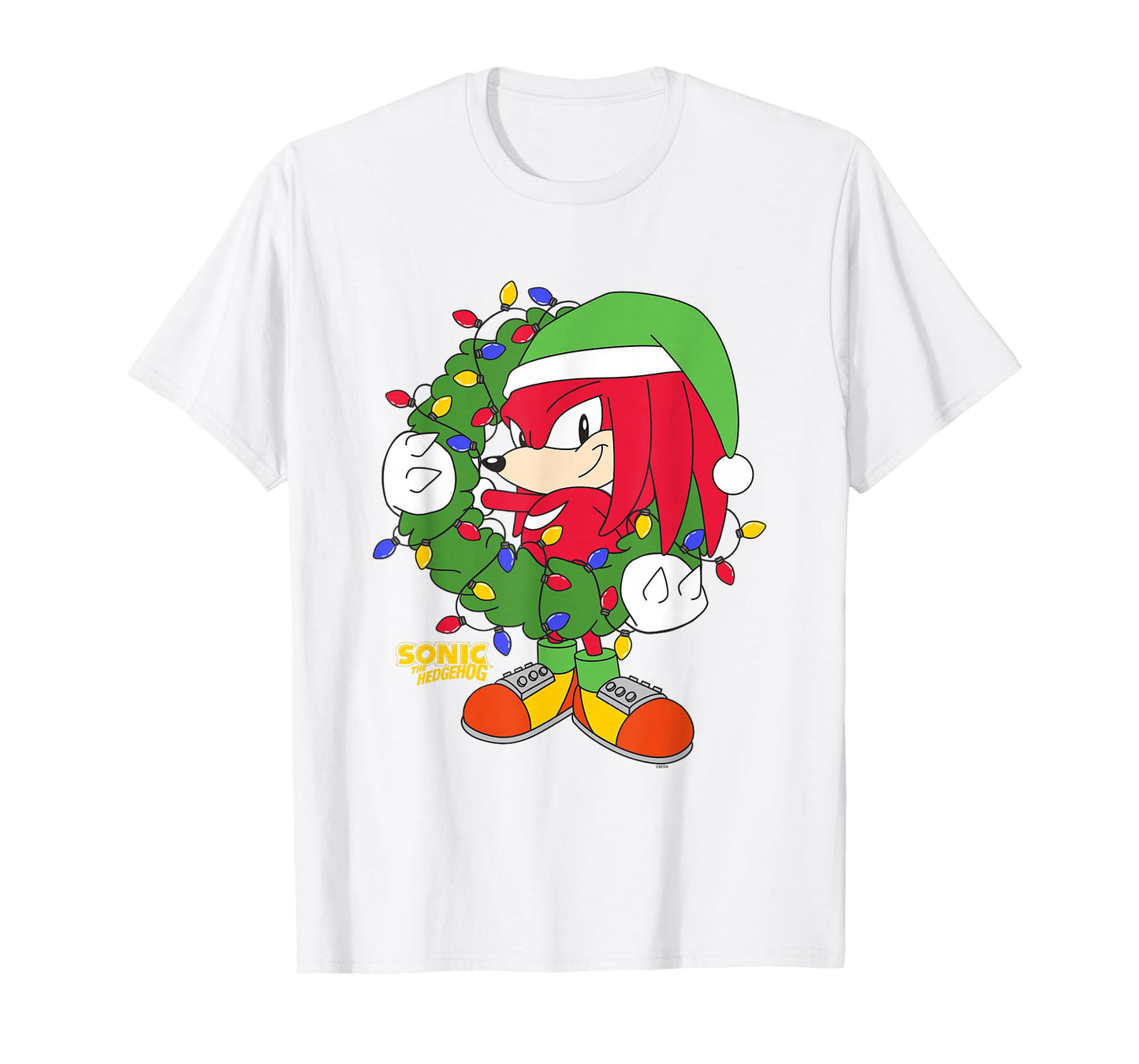 Sonic The Hedgehog Christmas Knuckles X-Mas Wreath T-Shirt