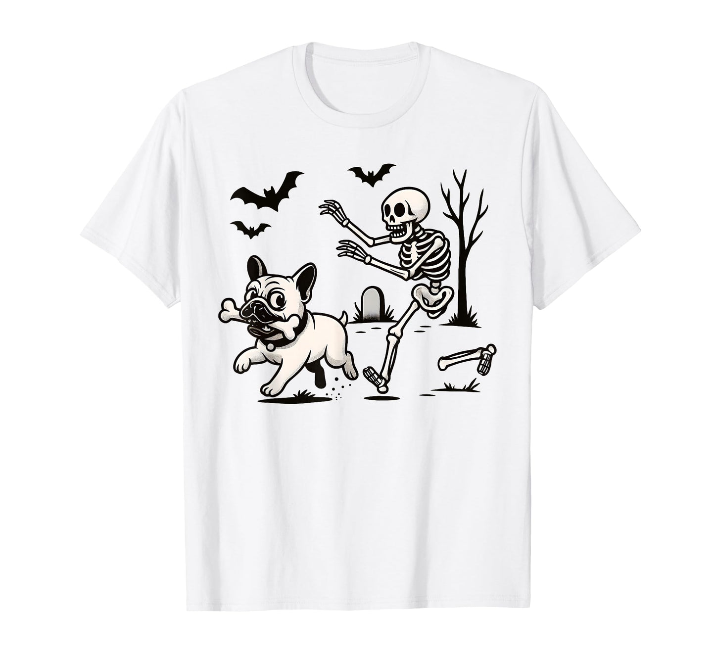 French Bulldog Dog Skeleton Bone Halloween, Bulldog Lovers T-Shirt