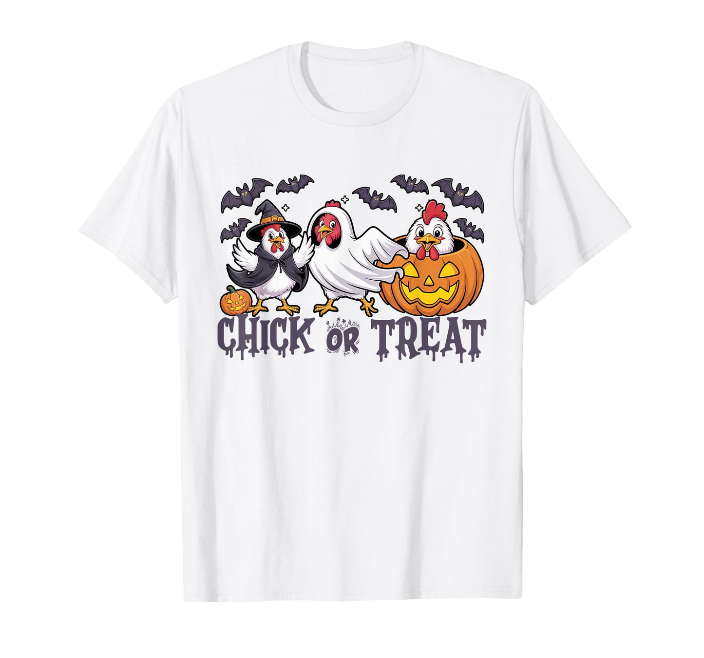 Chickens Ghost Witch Halloween Costume Chick Or Treat Spooky T-Shirt