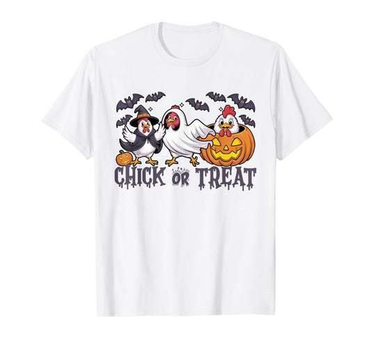 Chickens Ghost Witch Halloween Costume Chick Or Treat Spooky T-Shirt