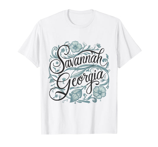 Savannah Georgia GA Flowers Floral T-Shirt