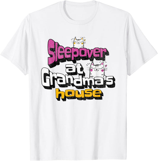 Cute Grandkids Slumber Party Sleepover At Grandma's House T-Shirt