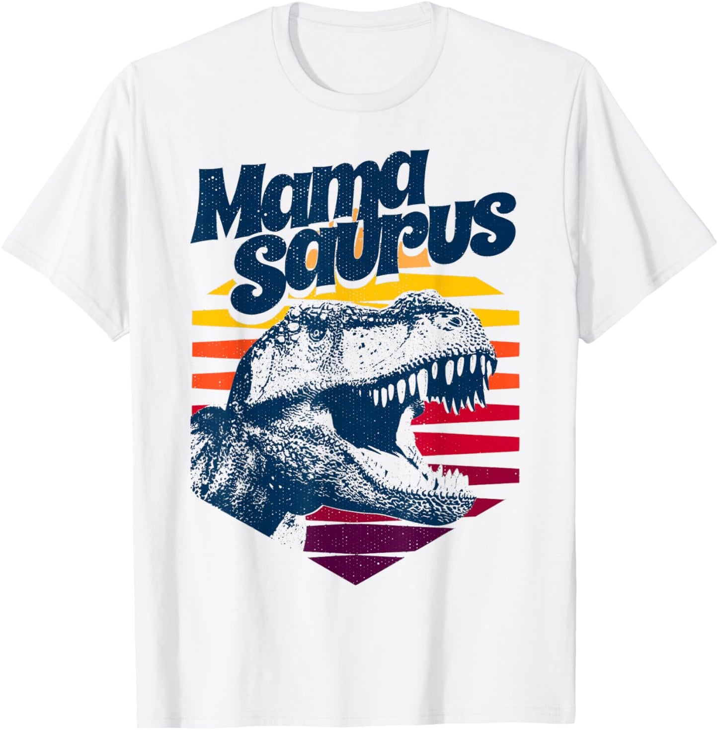 Retro Vintage T-Rex Tyrannosaurus Rex Hexagon Mamasaurus T-Shirt