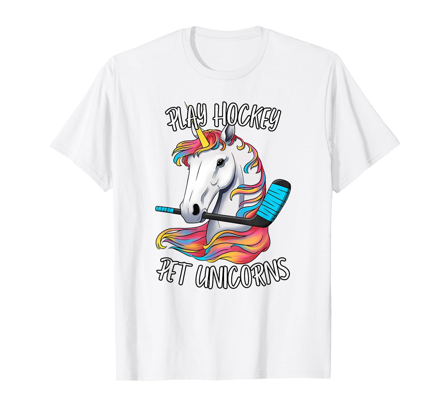 Play Hockey Pet Unicorns Funny Kids Hockey Unicorn T-Shirt