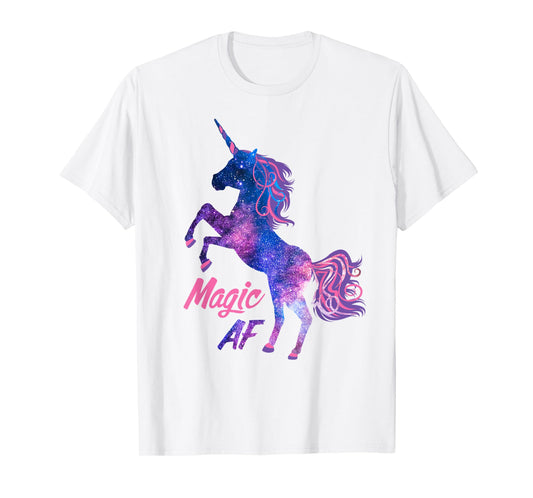 Unicorn Magic AF Stars Awesome Magical Creature Purple Pink T-Shirt