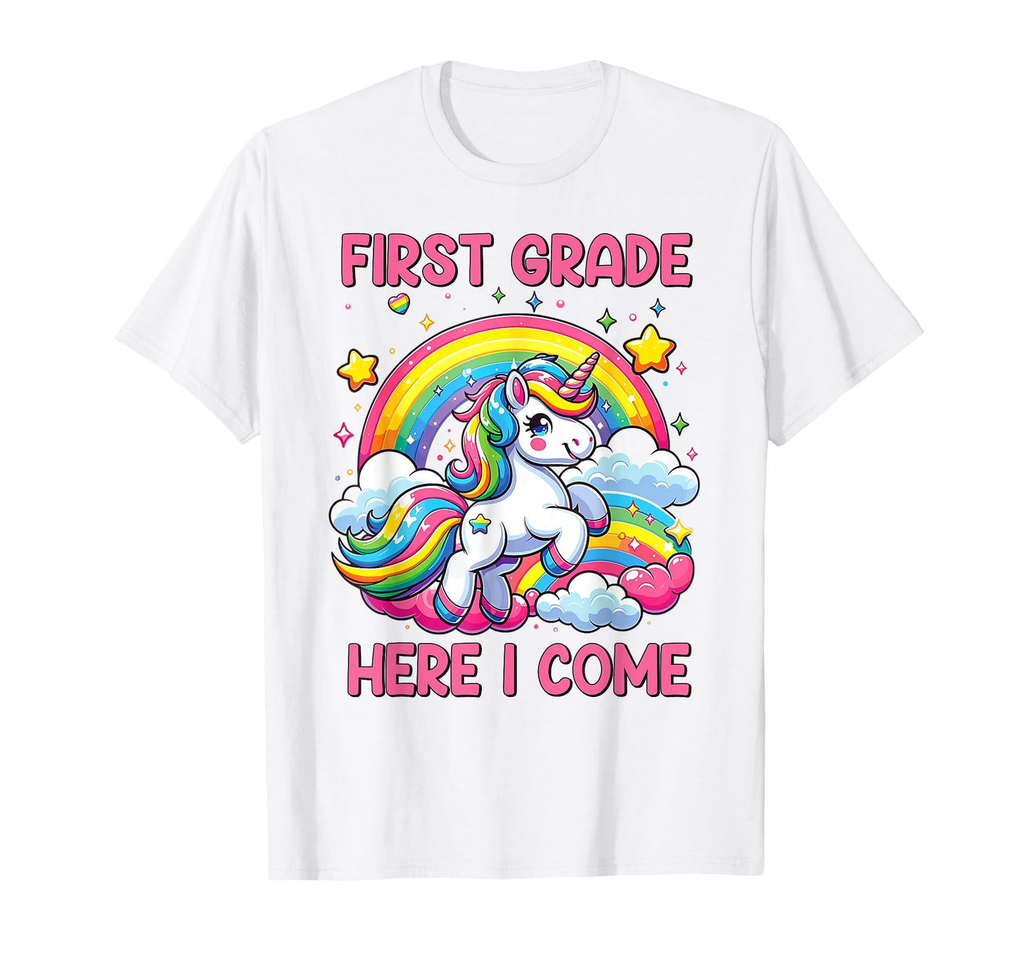 Unicorn First Grade Here I Come Back To School Girls Kids T-Shirt