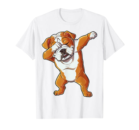 Dabbing English Bulldog T shirt Boys Dab Dance Puppy Lover T-Shirt