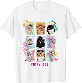 Furby 1998 Doo Ay Vintage Pictures Collage T-Shirt