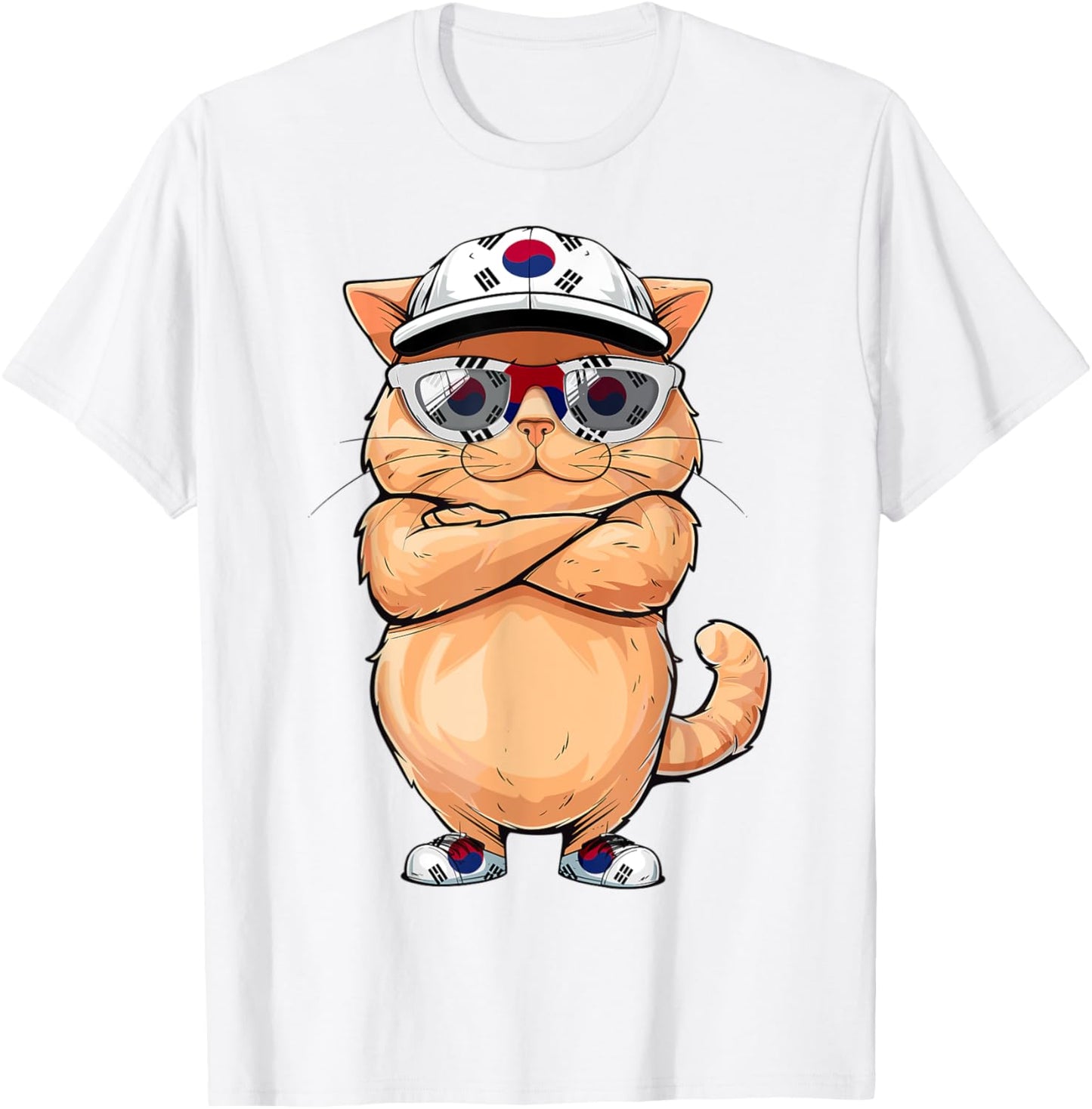 South Korean Flag Cat Mom Souvenirs Products Kitten Korea T-Shirt