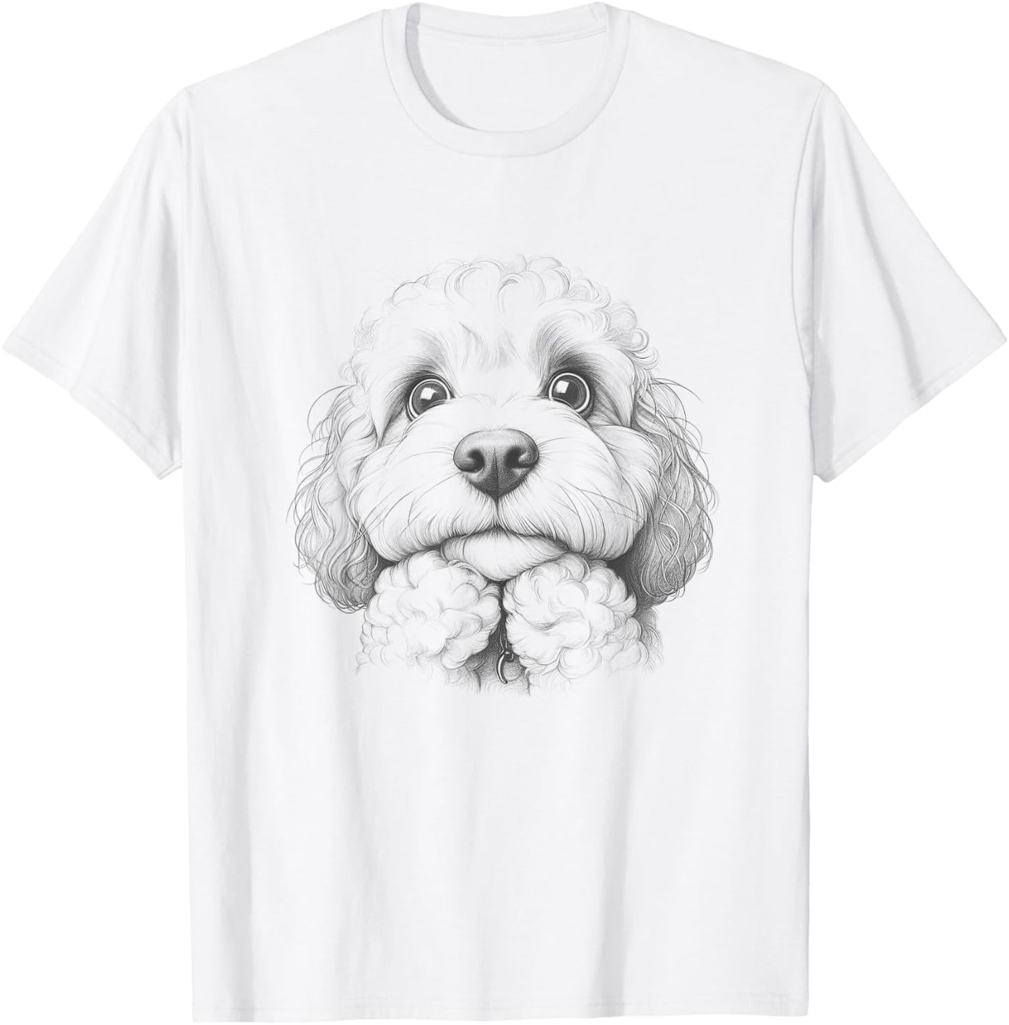Funny Cavapoo Peeking Dog Design T-Shirt