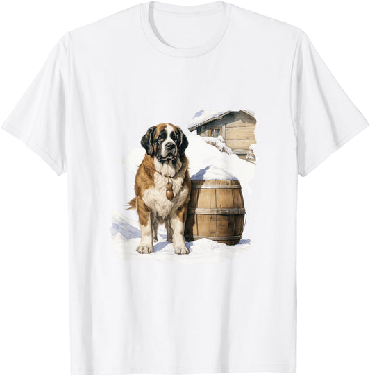 Saint Bernard Alpine Cottagecore Rescue Dog Lover Pet Owner T-Shirt