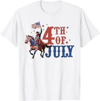 Cowboy Again Western America Flag 4th of July for Men Women T-Shirt